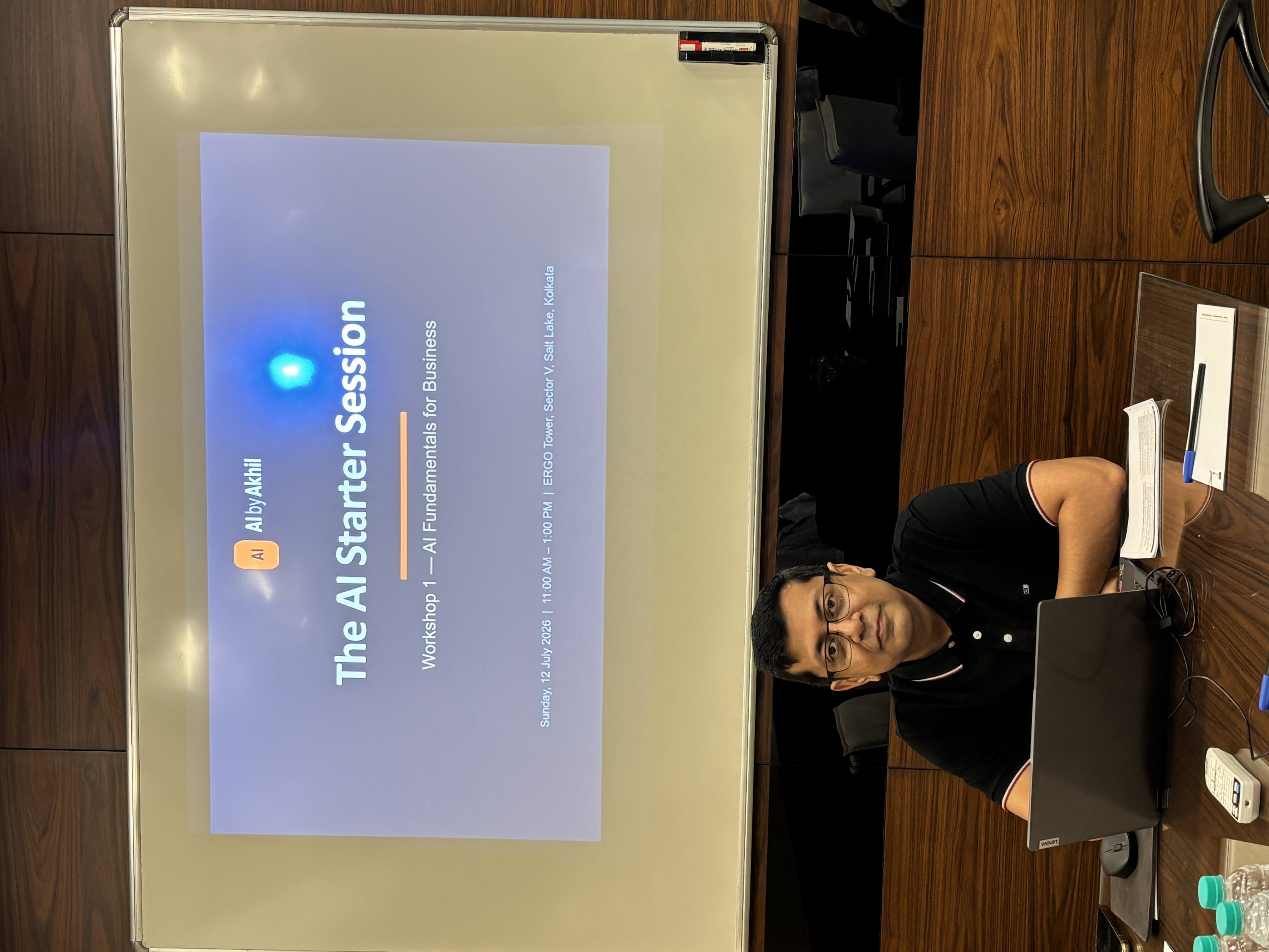 The AI Starter Session opening slide, Kolkata